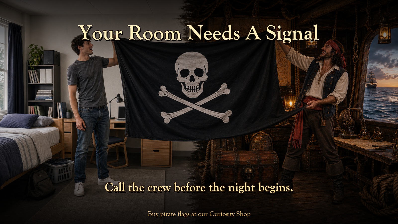 Your Room Needs A Signal. Raise the banner and the night finds its crew.