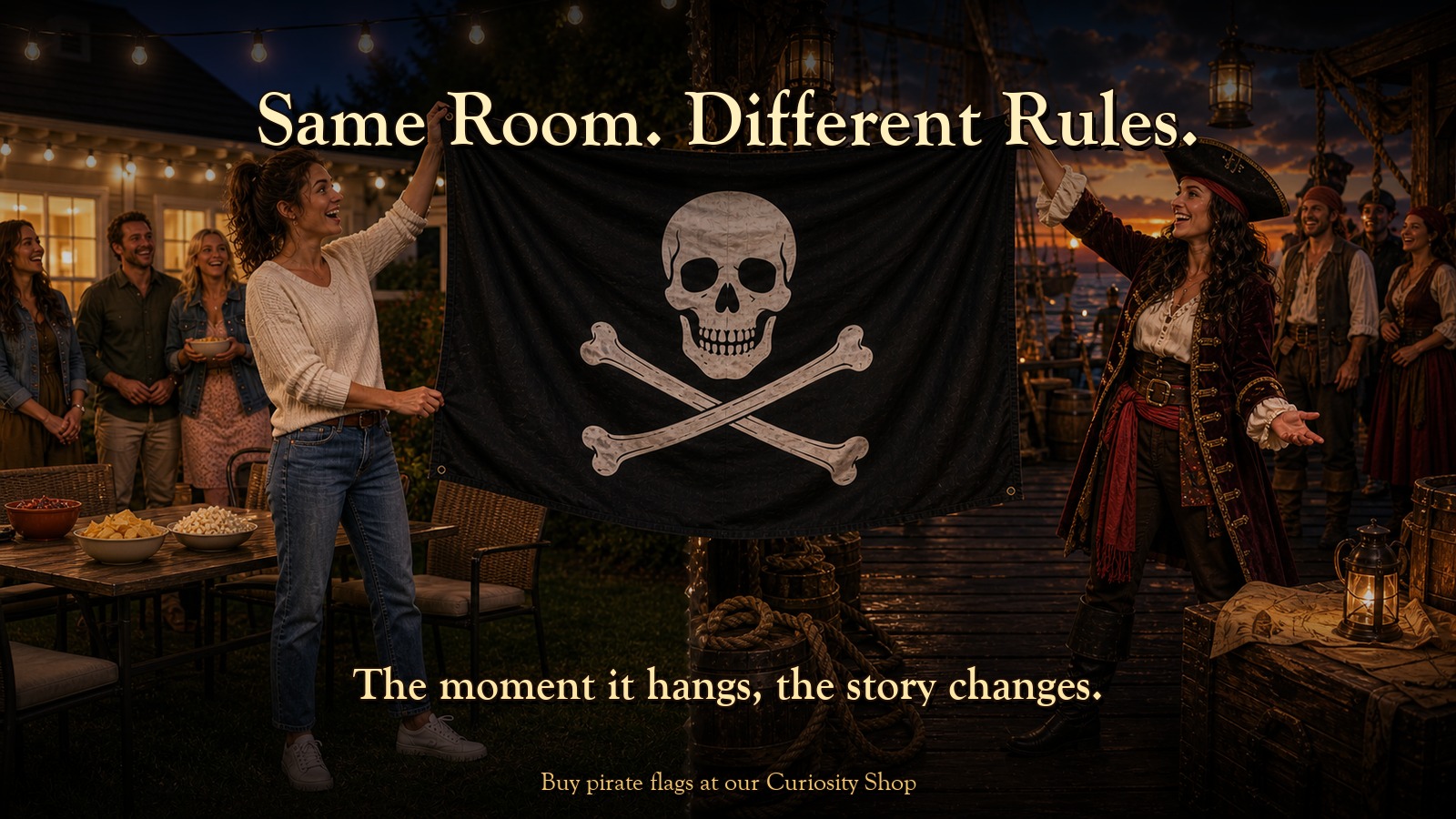 Same Room. Different Rules.. The moment it hangs, the story changes.
