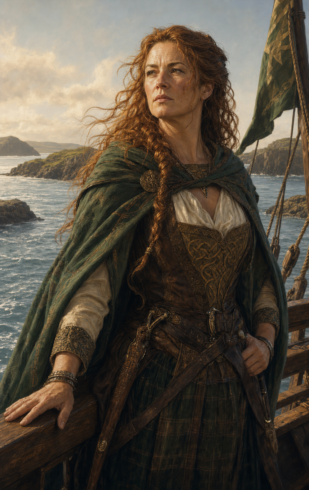 The Irish Pirate Queen Who Faced Elizabeth I and Did Not Blink editorial illustration.