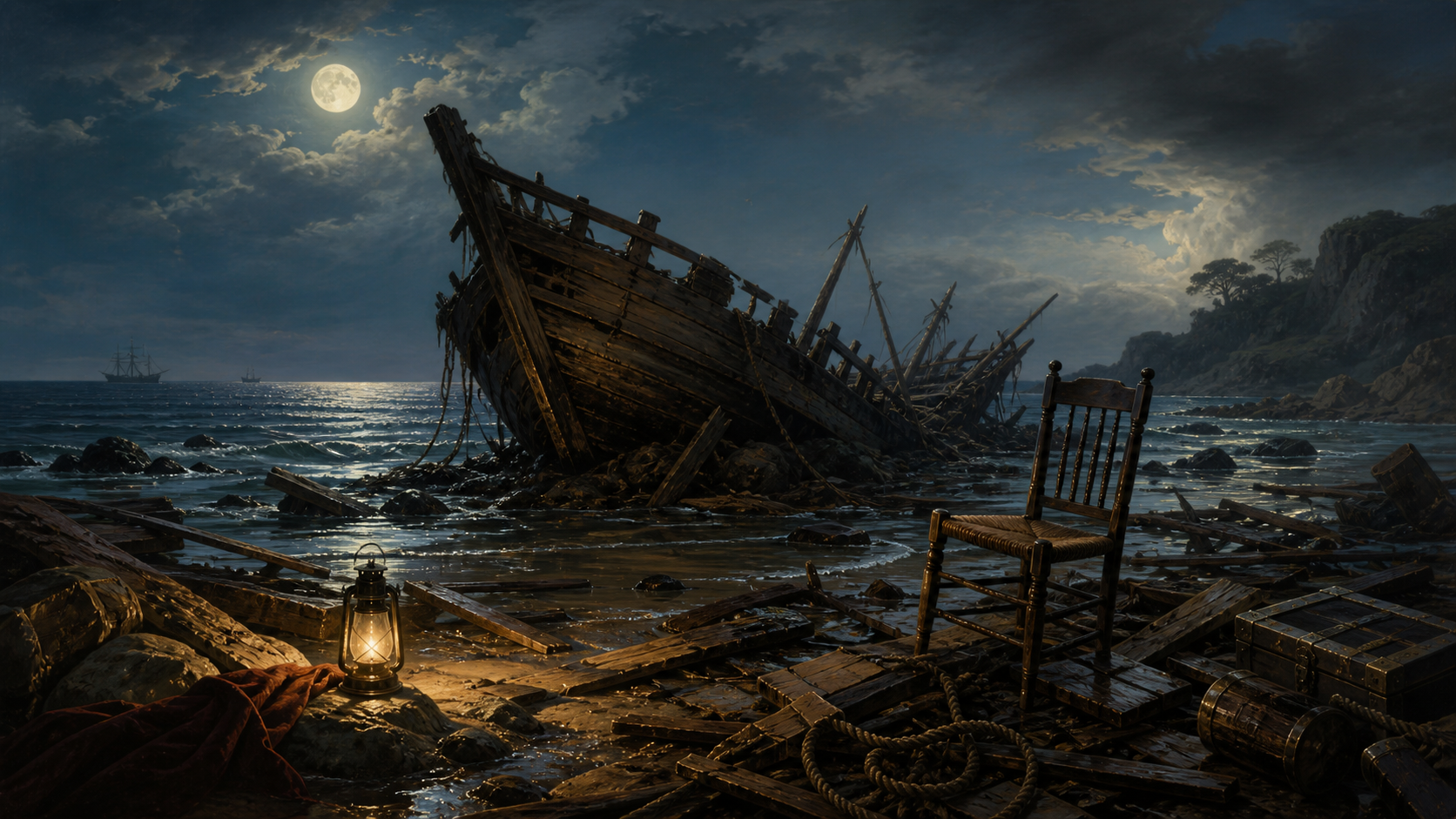 Pirate shipwreck and lost cargo.