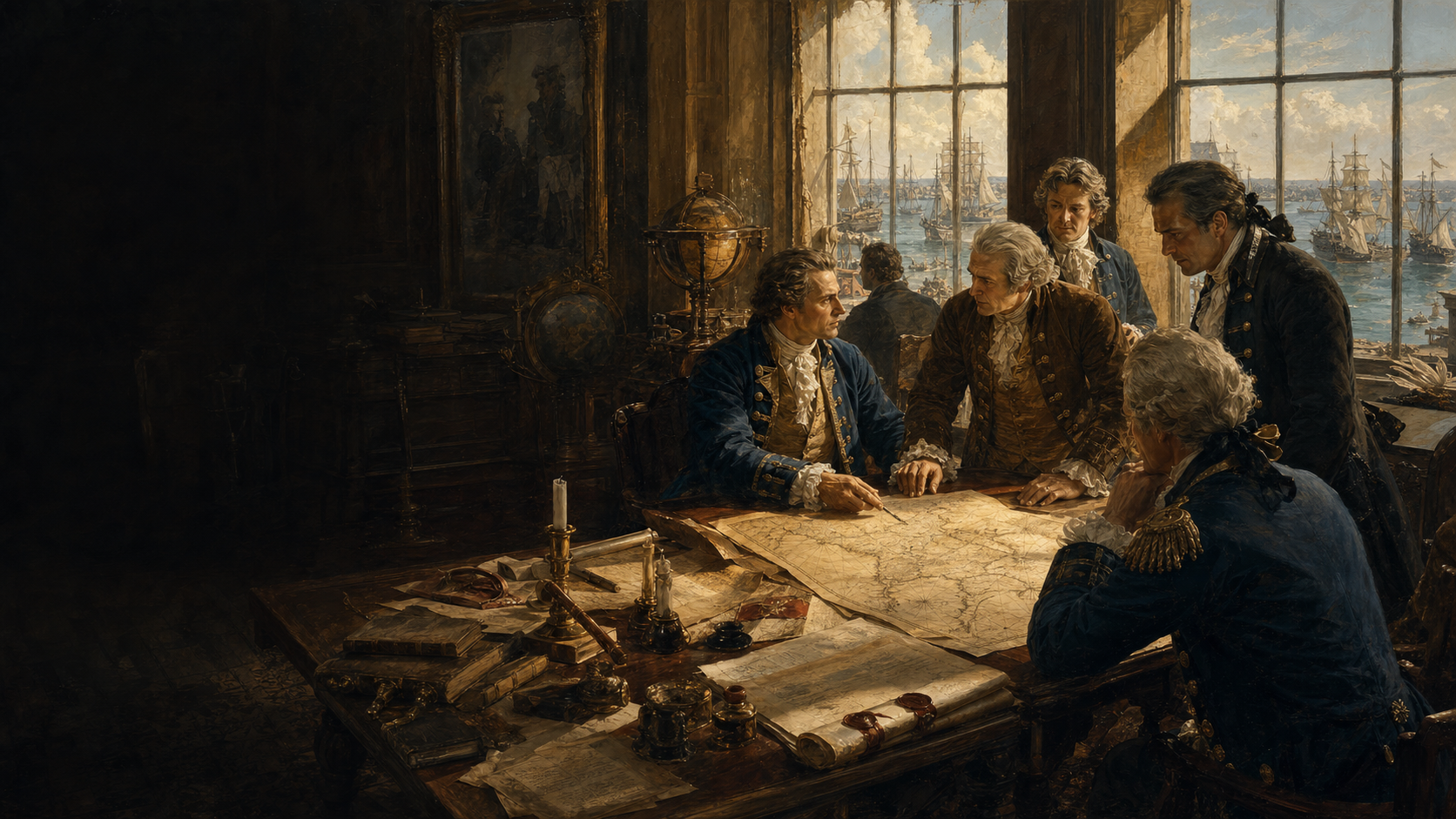 Oil painting of piracy law and treaties